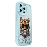 Casimoda iPhone 15 Pro Max blauwe case - Tijger wild