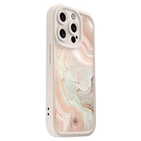 Casimoda iPhone 15 Pro beige case - Marmer waves