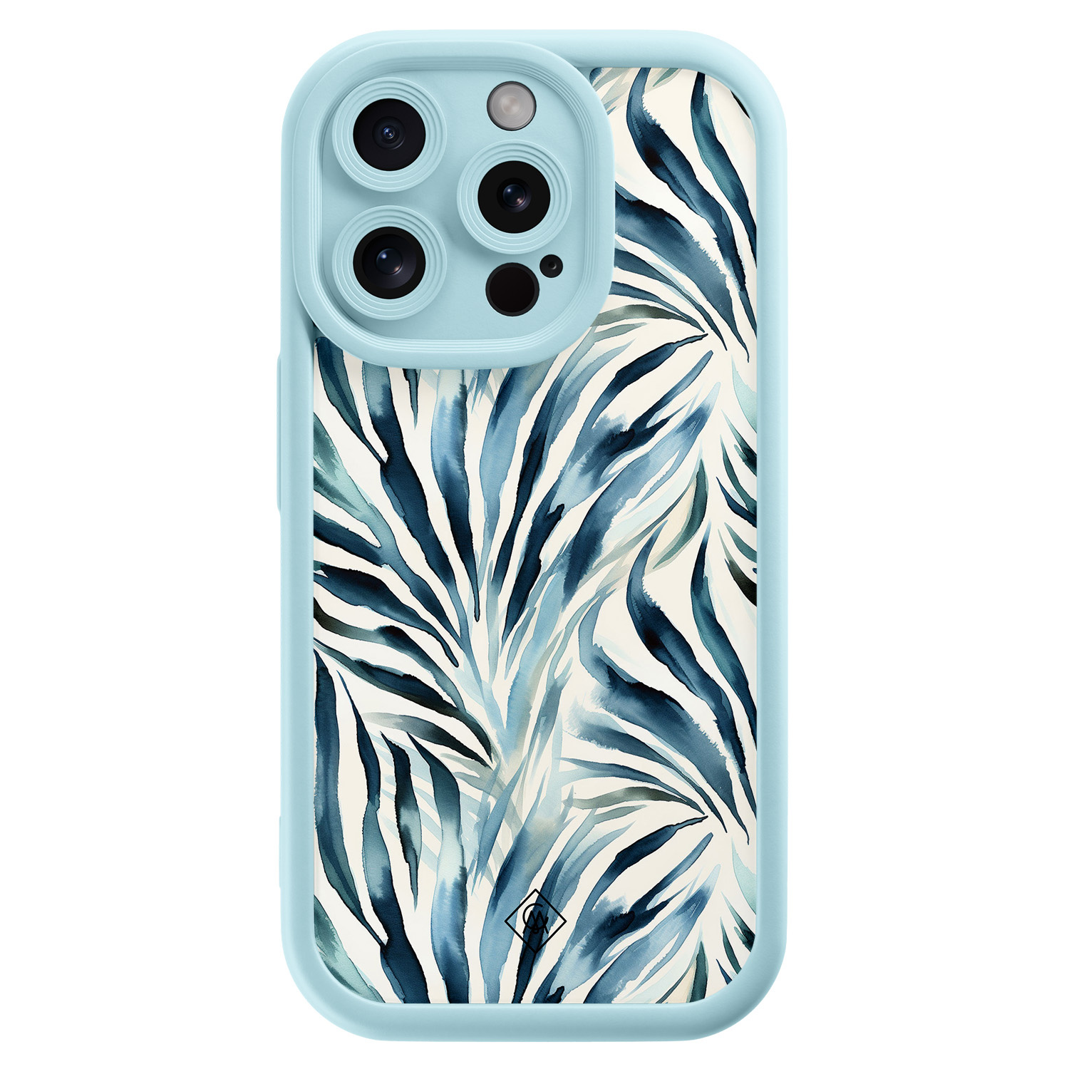 iPhone 15 Pro blauwe case - Japandi waves