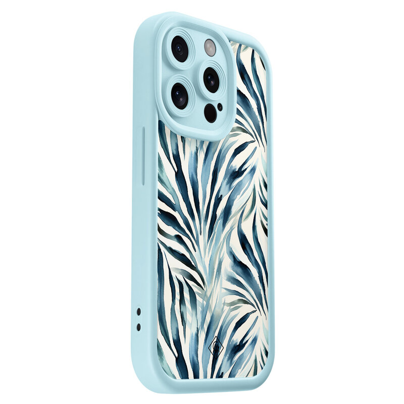 Casimoda iPhone 15 Pro blauwe case - Japandi waves