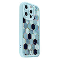 Casimoda iPhone 15 Pro blauwe case - Blue cubes