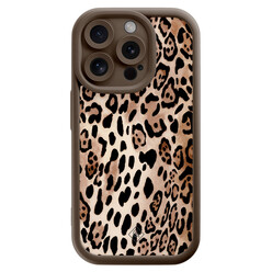 Casimoda iPhone 15 Pro bruine case - Golden wildcat