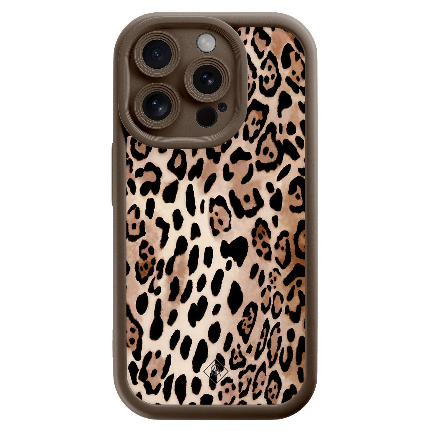 iPhone 15 Pro bruine case - Golden wildcat