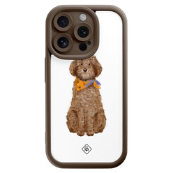 Casimoda iPhone 15 Pro bruine case - Labradoodle