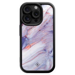 Casimoda iPhone 15 Pro zwarte case - Marmer paars