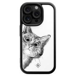 Casimoda iPhone 15 Pro zwarte case - Kat kiekeboe
