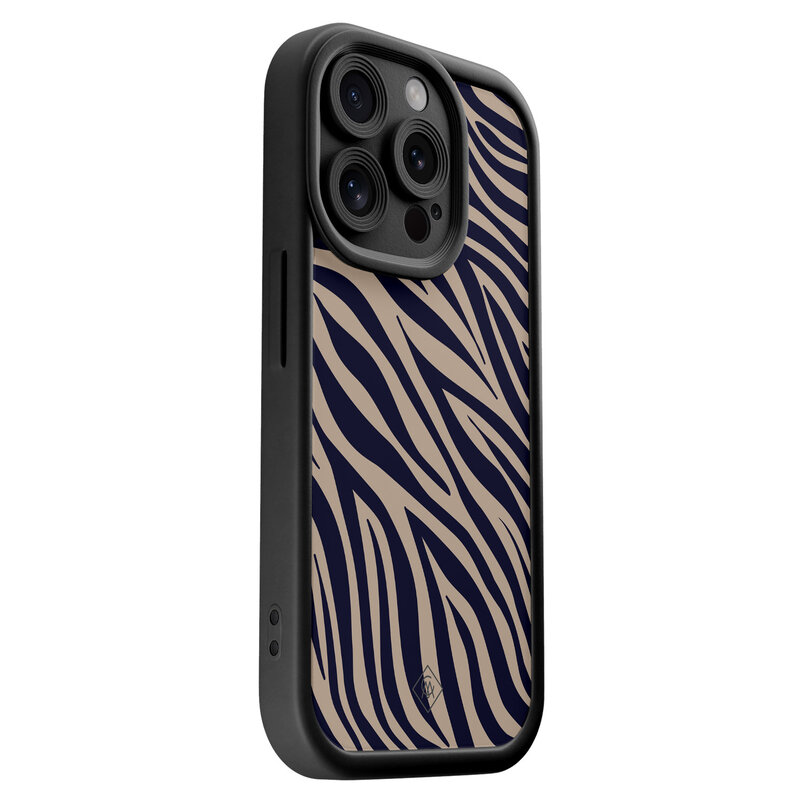 Casimoda iPhone 15 Pro zwarte case - Wavy twist