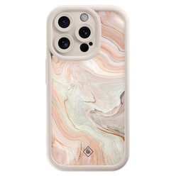 Casimoda iPhone 14 Pro beige case - Marmer waves
