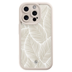 Casimoda iPhone 14 Pro beige case - Palmy leaves beige