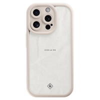 Casimoda iPhone 14 Pro beige case - Vive la vie