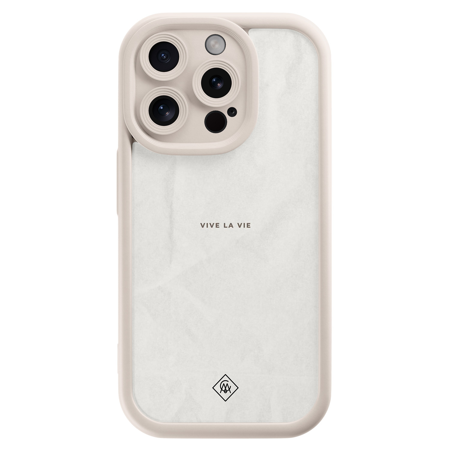 iPhone 14 Pro beige case - Vive la vie