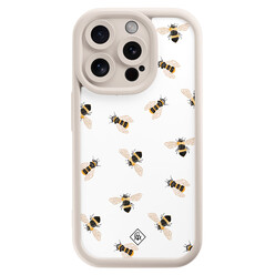 Casimoda iPhone 14 Pro beige case - Bee happy