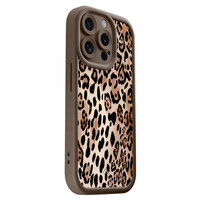 Casimoda iPhone 14 Pro bruine case - Golden wildcat