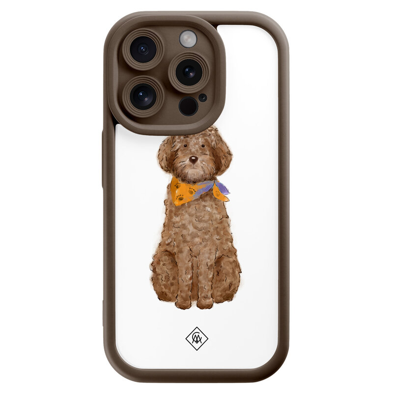 Casimoda iPhone 14 Pro bruine case - Labradoodle