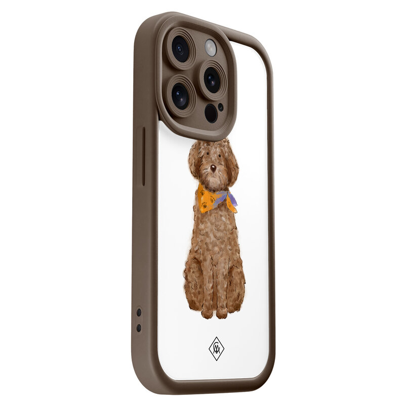 Casimoda iPhone 14 Pro bruine case - Labradoodle