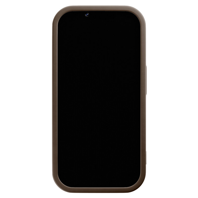 Casimoda iPhone 14 Pro bruine case - Abstract gezicht bruin