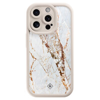 Casimoda iPhone 14 Pro beige case - Marmer goud
