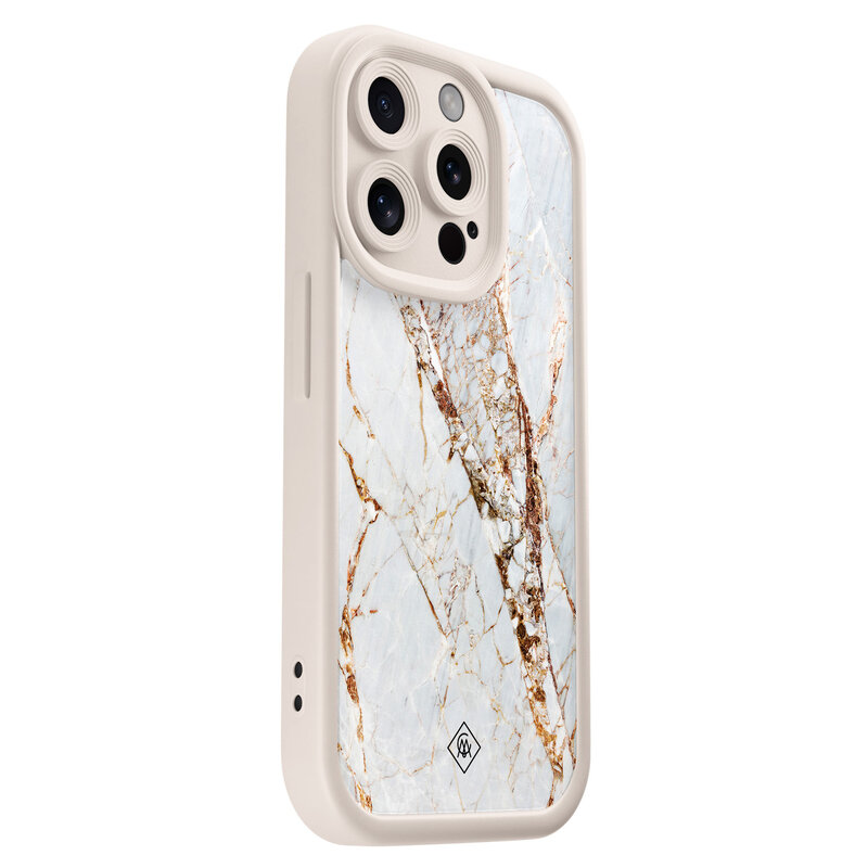 Casimoda iPhone 14 Pro beige case - Marmer goud