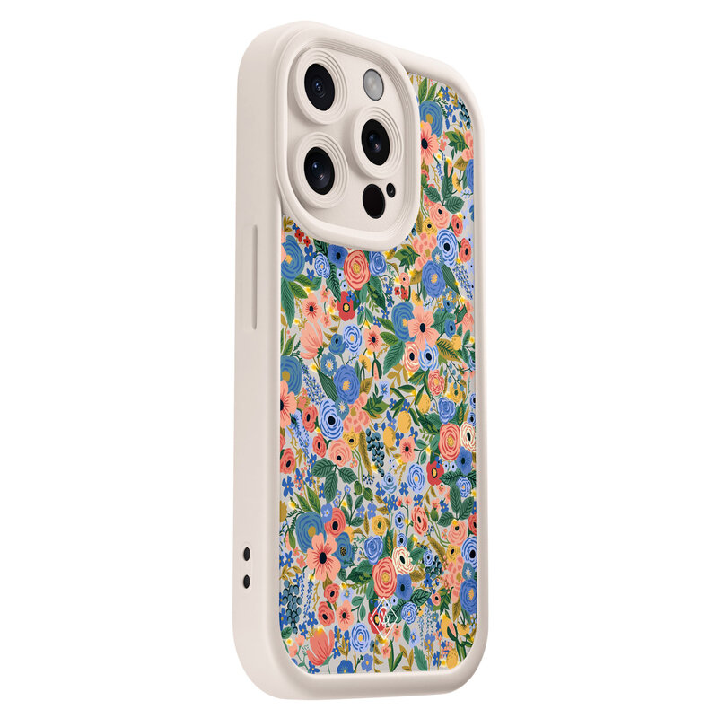 Casimoda iPhone 14 Pro beige case - Floral garden