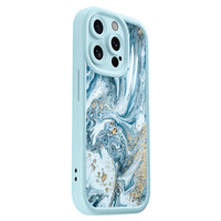 Casimoda iPhone 14 Pro blauwe case - Marble sea