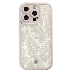 Casimoda iPhone 13 Pro beige case - Palmy leaves beige