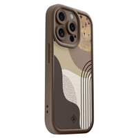 Casimoda iPhone 13 Pro bruine case - Abstract almond shapes