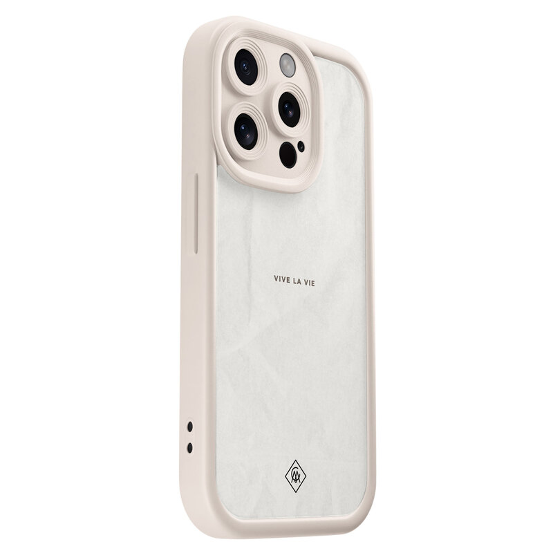 Casimoda iPhone 13 Pro beige case - Vive la vie