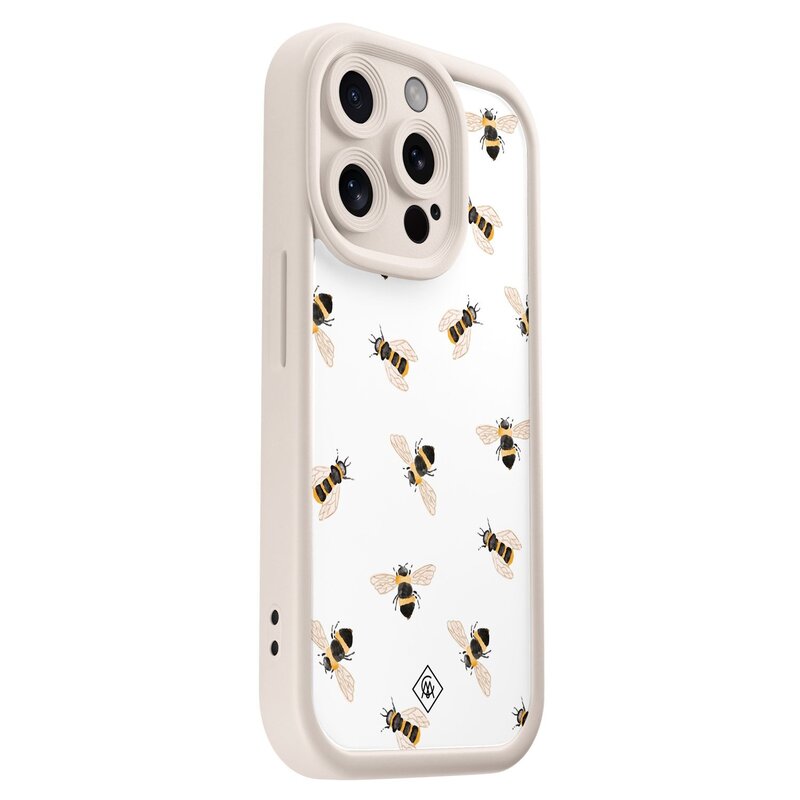 Casimoda iPhone 13 Pro beige case - Bee happy