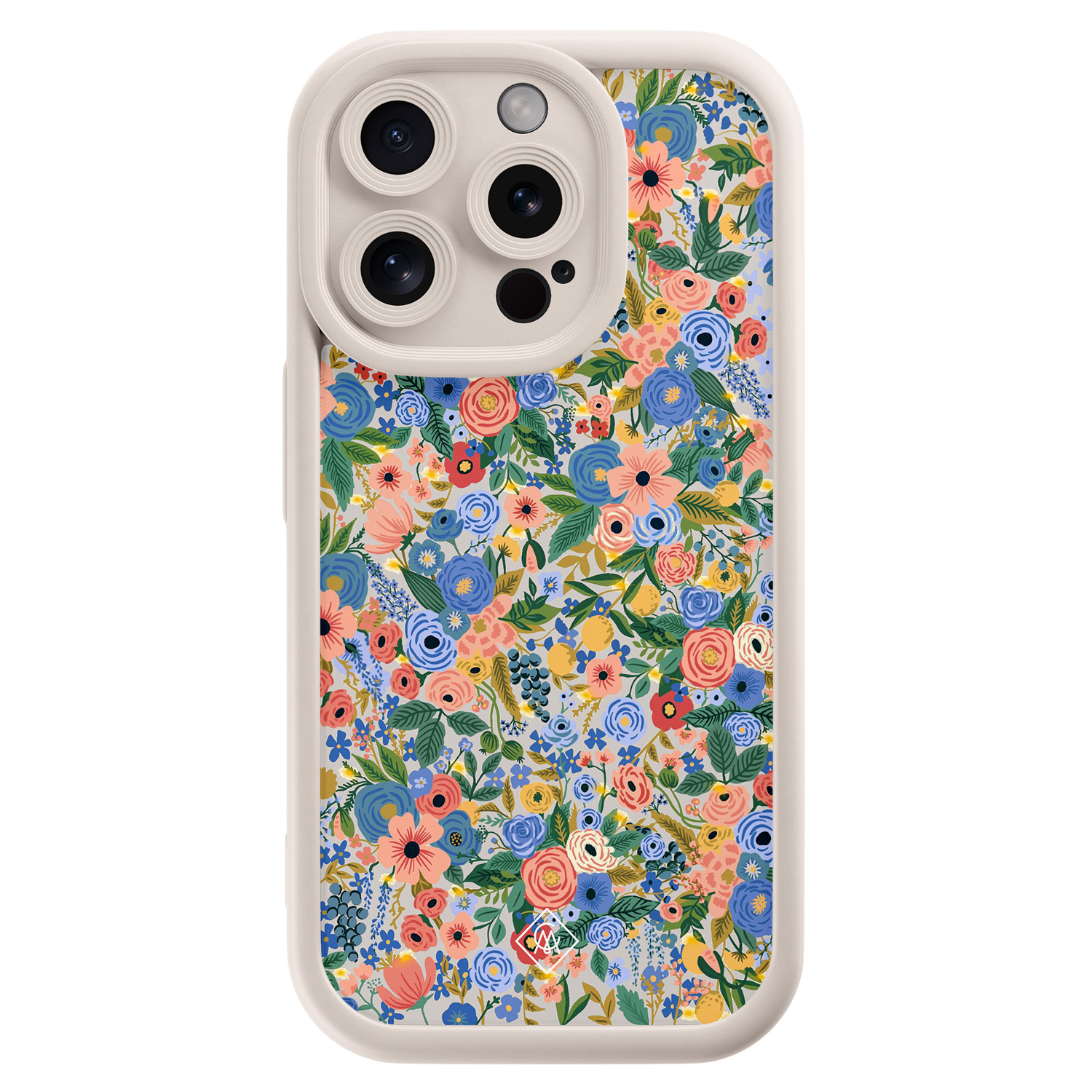 iPhone 13 Pro beige case - Floral garden