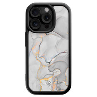 Casimoda iPhone 13 Pro zwarte case - Marmer grijs