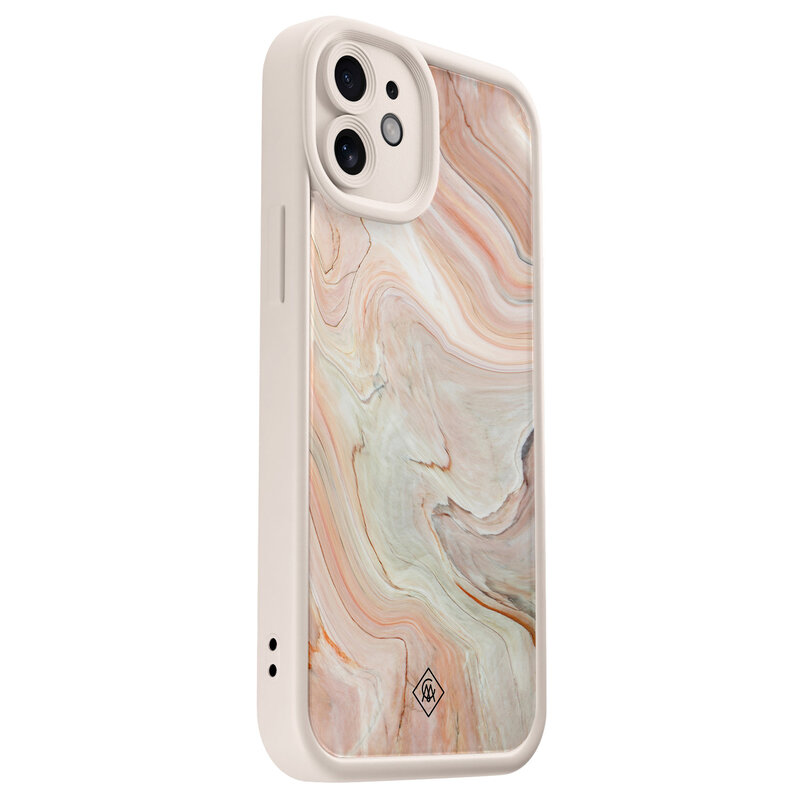 Casimoda iPhone 11 beige case - Marmer waves