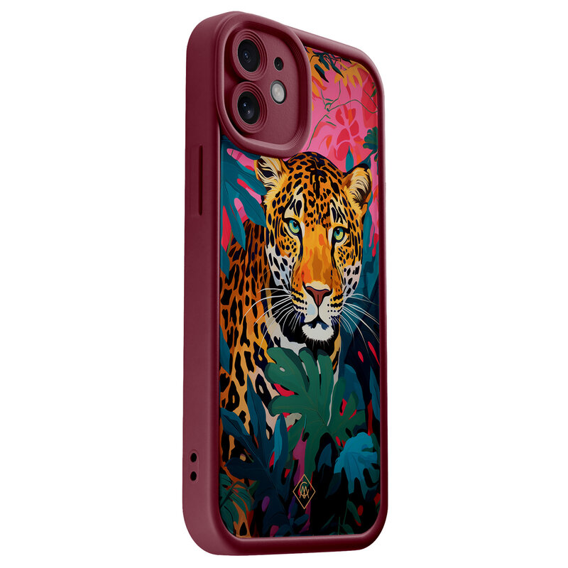 Casimoda iPhone 11 rode case - Luipaard jungle