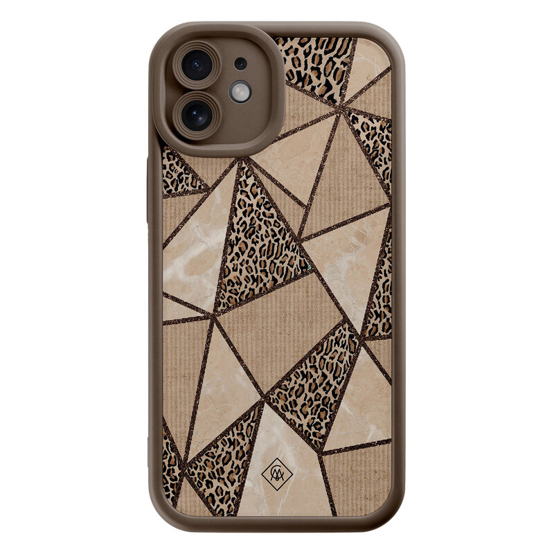 Casimoda iPhone 11 bruine case - Leopard abstract