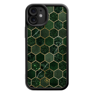 Casimoda iPhone 11 zwarte case - Kubus groen