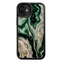 Casimoda iPhone 11 zwarte case - Green waves