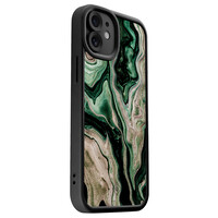 Casimoda iPhone 11 zwarte case - Green waves