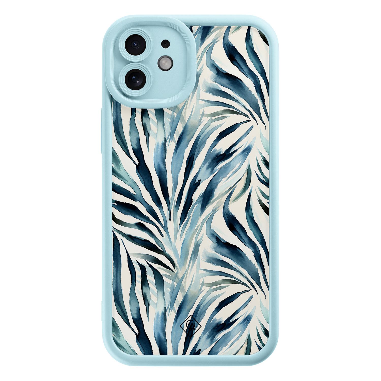 iPhone 11 blauwe case - Japandi waves
