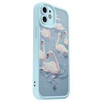 Casimoda iPhone 11 blauwe case - Zwanen