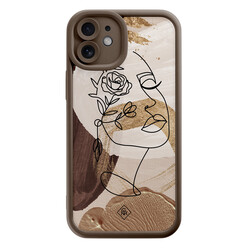 Casimoda iPhone 11 bruine case - Abstract gezicht bruin