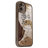 Casimoda iPhone 11 bruine case - Abstract gezicht bruin