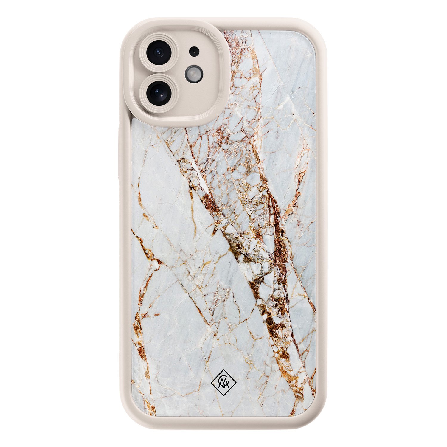 iPhone 11 beige case - Marmer goud