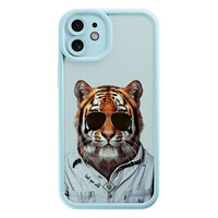 Casimoda iPhone 11 blauwe case - Tijger wild