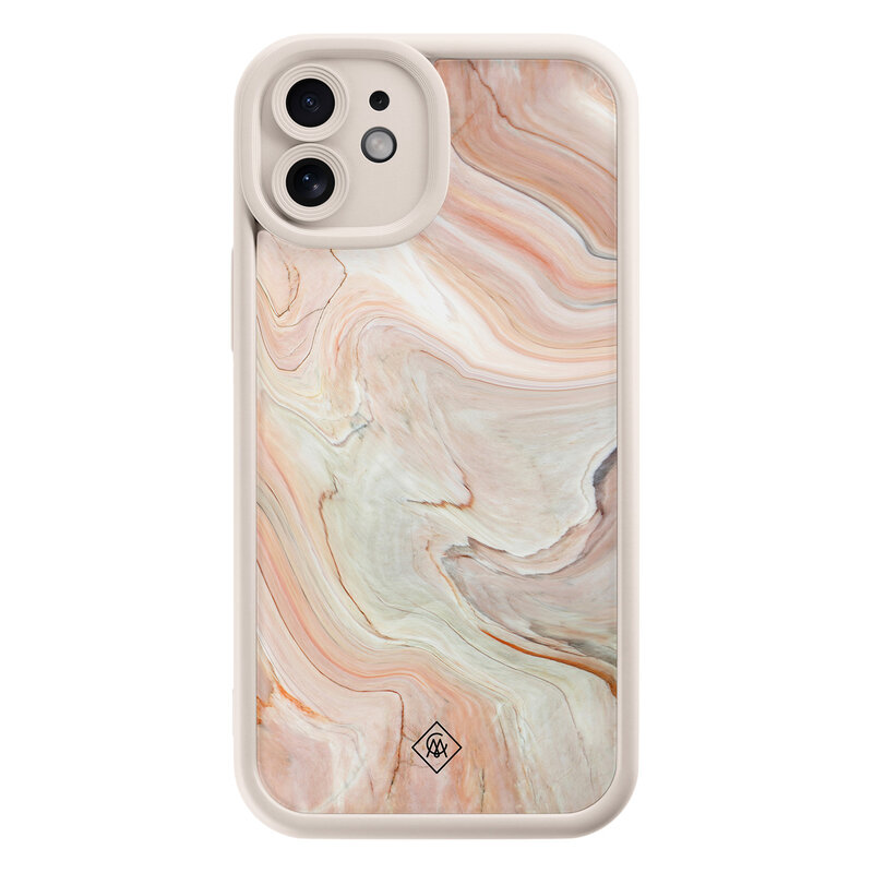 Casimoda iPhone 12 beige case - Marmer waves