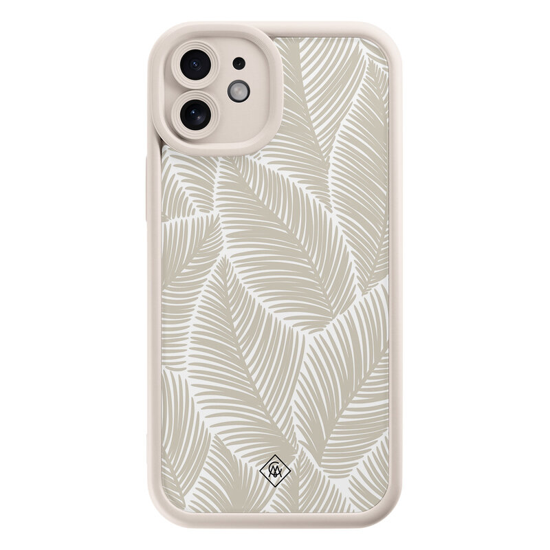 Casimoda iPhone 12 beige case - Palmy leaves beige