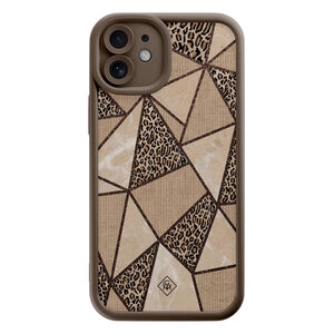 Casimoda iPhone 12 bruine case - Leopard abstract