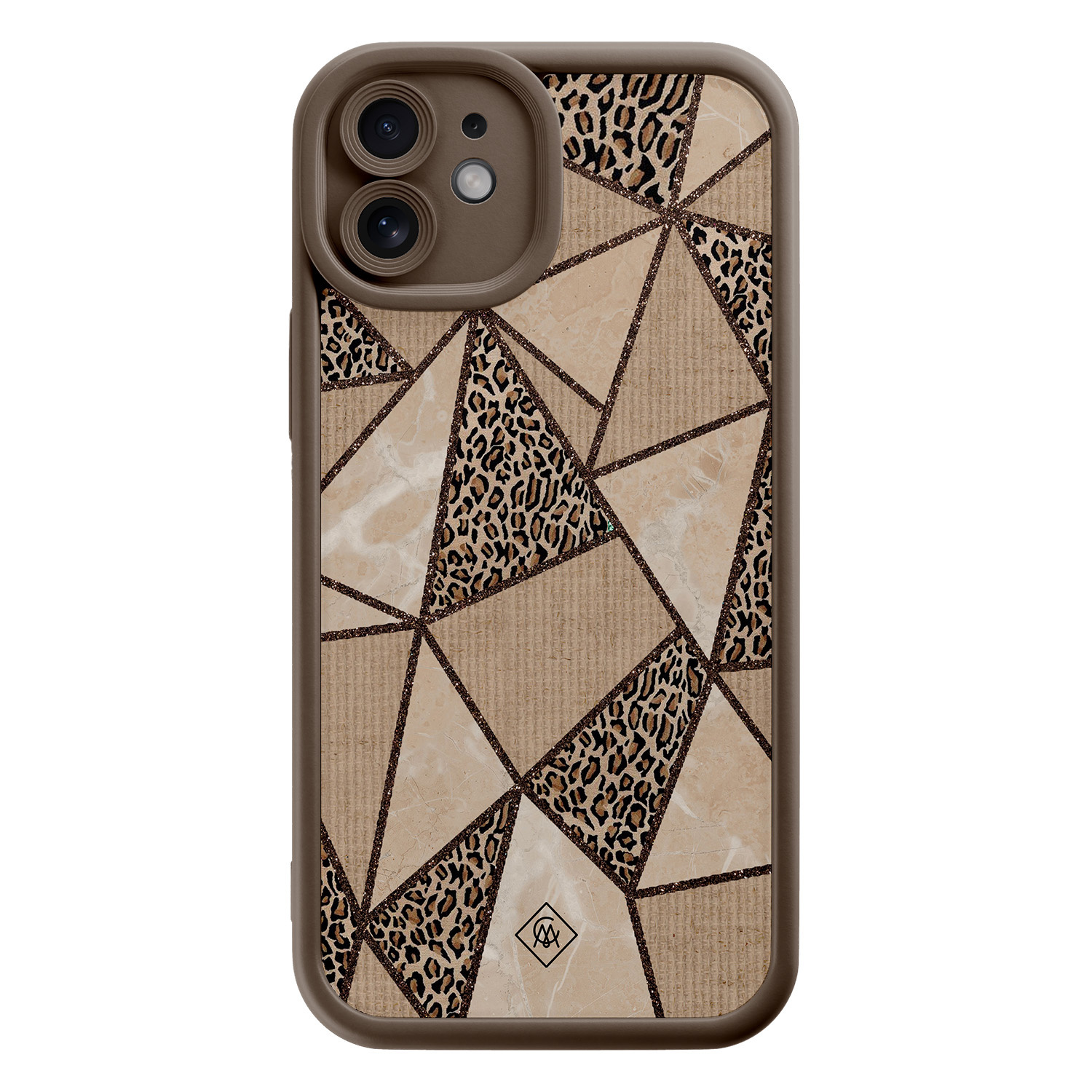 iPhone 12 bruine case - Leopard abstract