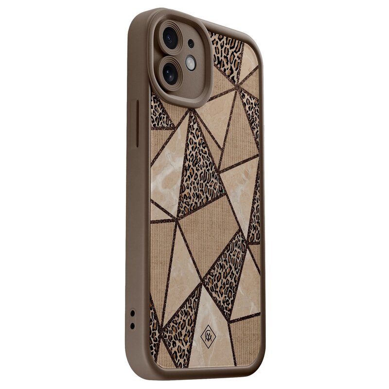 Casimoda iPhone 12 bruine case - Leopard abstract