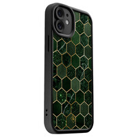 Casimoda iPhone 12 zwarte case - Kubus groen