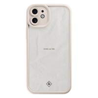 Casimoda iPhone 12 beige case - Vive la vie