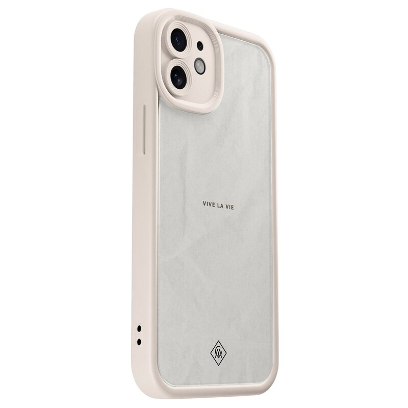 Casimoda iPhone 12 beige case - Vive la vie